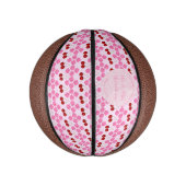 Rosa Frühlingsblüte und Kirschen Mini Basketball (Vertikal)