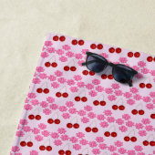 Rosa Frühlingsblüte und Kirschen Strandtuch (Beispiel)