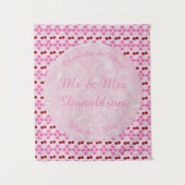 Rosa Frühlingsblüte und Kirschen Wandteppich (Vorderseite)