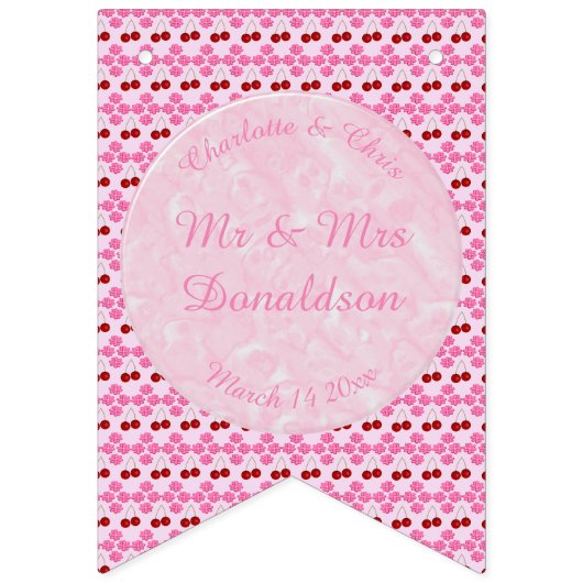 Rosa Frühlingsblüte und Kirschen Wimpelkette (Erste Fahne)