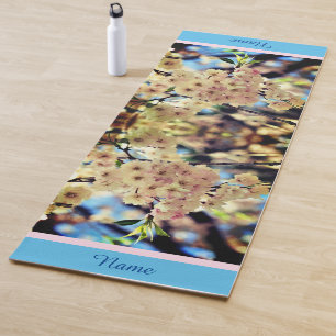 Rosa Frühlingsblüten Blume 3 Personalisiert Yogamatte
