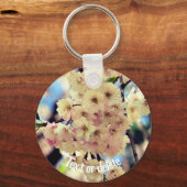 Rosa Frühlingsblüten Blume Personalisiert Schlüsselanhänger (Rückseite)