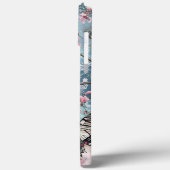 Rosa Frühlingsblüten Decoupage Shabby Chic Bird Case-Mate iPhone Hülle (Rückseite / Links)
