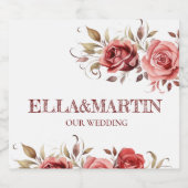 Rosa Frühlingsblüten für Weinkeller Schaumweinetikett (Einzelnes Label)