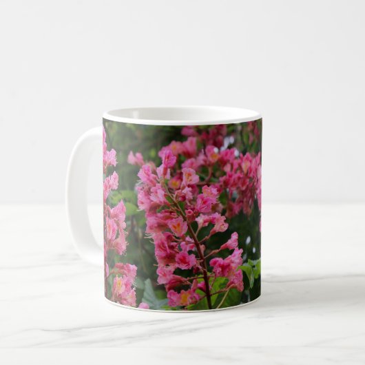 Rosa Frühlingsblüten Kaffeetasse (Vorderseite Links)
