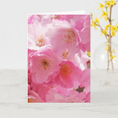 Rosa Frühlingsblüten Karte (Gelbe Blume)