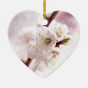 Rosa Frühlingsblüten Keramik Ornament