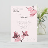 Rosa Frühlingsblüten mit Schmetterlingen (Stehend Vorderseite)