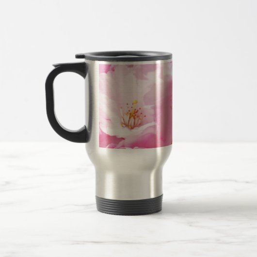 Rosa Frühlingsblüten Reisebecher (Links)