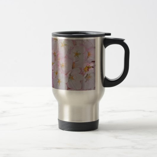 Rosa Frühlingsblüten Reisebecher (Rechts)