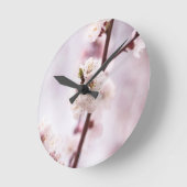 Rosa Frühlingsblüten Runde Wanduhr (Winkel)