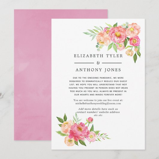 Rosa Frühlingsblütenliste Ankündigung (Vorne/Hinten)