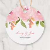 Rosa Frühlingsblütenmarke Geschenkanhänger (Rückseite)