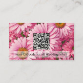 Rosa Frühlingsblütenpinsel Blume QR-Code Begleitkarte (Rückseite)