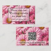 Rosa Frühlingsblütenpinsel Blume QR-Code Begleitkarte (Vorne/Hinten)