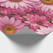 Rosa Frühlingsblütenrosa Gänse Retrosa Blume Geschenkpapier (Ecke)