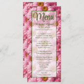 Rosa Frühlingsblütenrosa Gänse Retrosa Blume Menükarte (Vorne/Hinten)