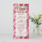 Rosa Frühlingsblütenrosa Gänse Retrosa Blume Menükarte (Stehend Vorderseite)