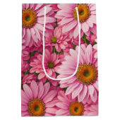 Rosa Frühlingsblütenrosa Gänse Retrosa Blume Mittlere Geschenktüte (Rückseite)