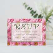 Rosa Frühlingsblütenrosa Gänse Retrosa Blume RSVP Karte (Stehend Vorderseite)