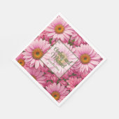 Rosa Frühlingsblütenrosa Gänse Retrosa Blume Serviette (Ecke)