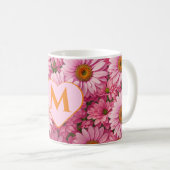 Rosa Frühlingsblütenrosa Gänse Rosa Blume Kaffeetasse (VorderseiteRechts)