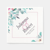 Rosa Frühlingserviere Blumenservietten Serviette (Vorderseite)