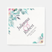 Rosa Frühlingserviere Blumenservietten Serviette (Vorderseite)