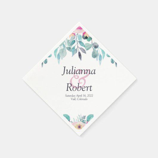 Rosa Frühlingserviere Blumenservietten Serviette (Ecke)