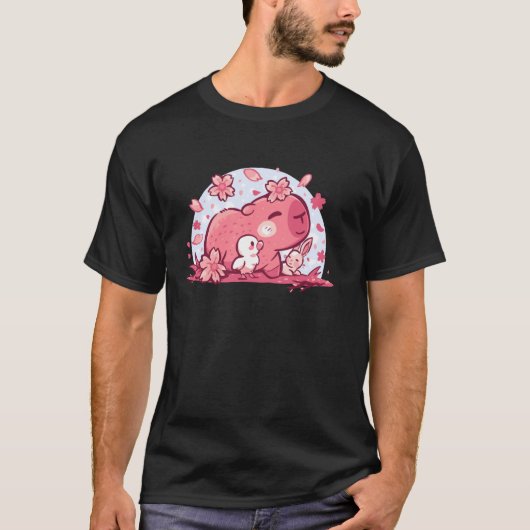 Rosa Frühlingsfreunde T-Shirt (Vorderseite)