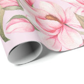 Rosa Frühlingsmagnolia-Blume Geschenkpapier (Rolleneckpunkt)