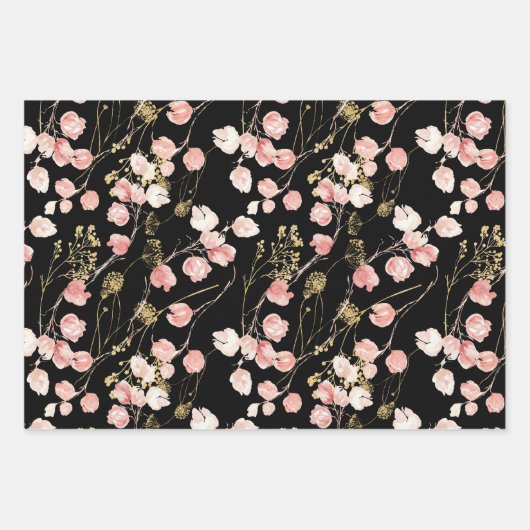 Rosa Frühlingsmuster Sommergarten Geschenkpapier Set (Vorderseite 2)