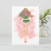 Rosa Frühlingsparty Einladung (Stehend Vorderseite)