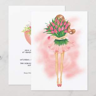 Rosa Frühlingsparty Einladung