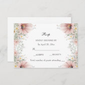 Rosa Frühlingspastel Wilde Blume RSVP Karte (Vorne/Hinten)