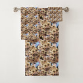 Rosa Frühlingssonne Blume blüht Natur Kunstmuster Badhandtuch Set (Insitu)