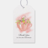 Rosa Frühlingstee-Party Geschenkanhänger (Rückseite)