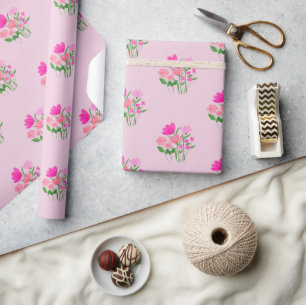 Rosa Frühlingstrends blühend fröhlich Geschenkpapier