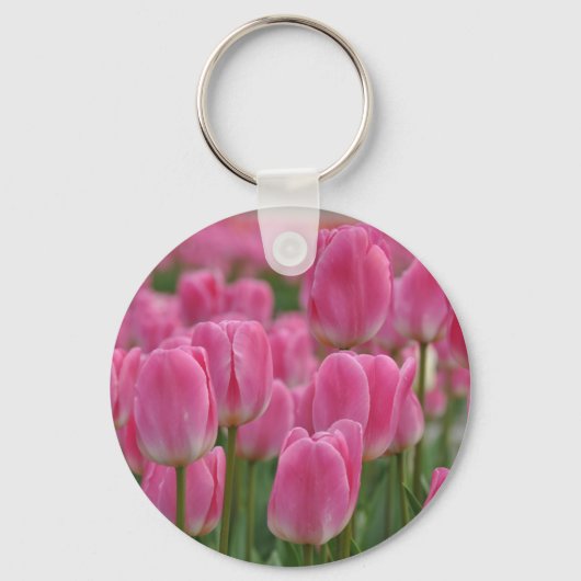 Rosa Frühlingtulis Schlüsselanhänger (Vorderseite)
