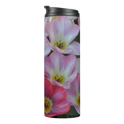 Rosa Frühlingtulis Thermosbecher (Nach rechts gedreht)