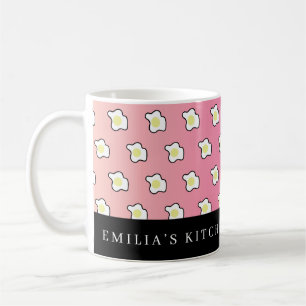 Rosa Frühstück Spiegel-Eier Name Kaffeetasse