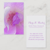 *~* rosa Fuchia Lavendel-Blumen-Rosen-Blumensalon Visitenkarte (Vorne/Hinten)