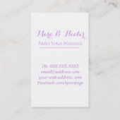 *~* rosa Fuchia Lavendel-Blumen-Rosen-Blumensalon Visitenkarte (Rückseite)