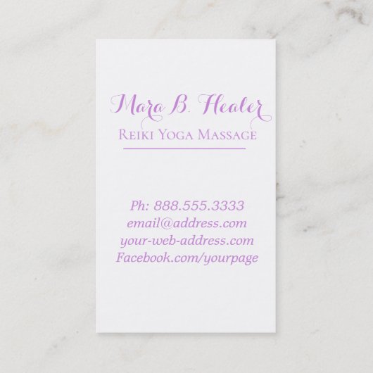 *~* rosa Fuchia Lavendel-Blumen-Rosen-Blumensalon Visitenkarte (Rückseite)