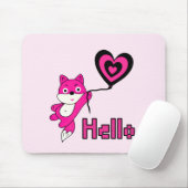 Rosa Fuchs mit Herz Mousepad (Mit Mouse)