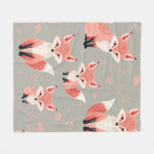 Rosa Fuchsbaby-Nursery Süßes Waldtier-Muster Fleecedecke (Vorderseite (Horizontal))