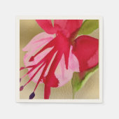 Rosa Fuchsia Aquarell Blume Blumendekor Serviette (Vorderseite)
