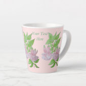 Rosa Fuchsia-Blume mit Blätter Milchtasse (Rechte Ecke)