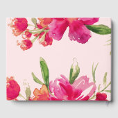 Rosa | Fuchsia Floral Abschluss Gästebuch (Rückseite)