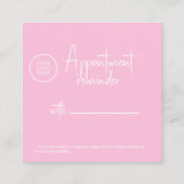 Rosa Fuchsia Moderner Schönheitssalon QR-Code Terminkarte (Rückseite)